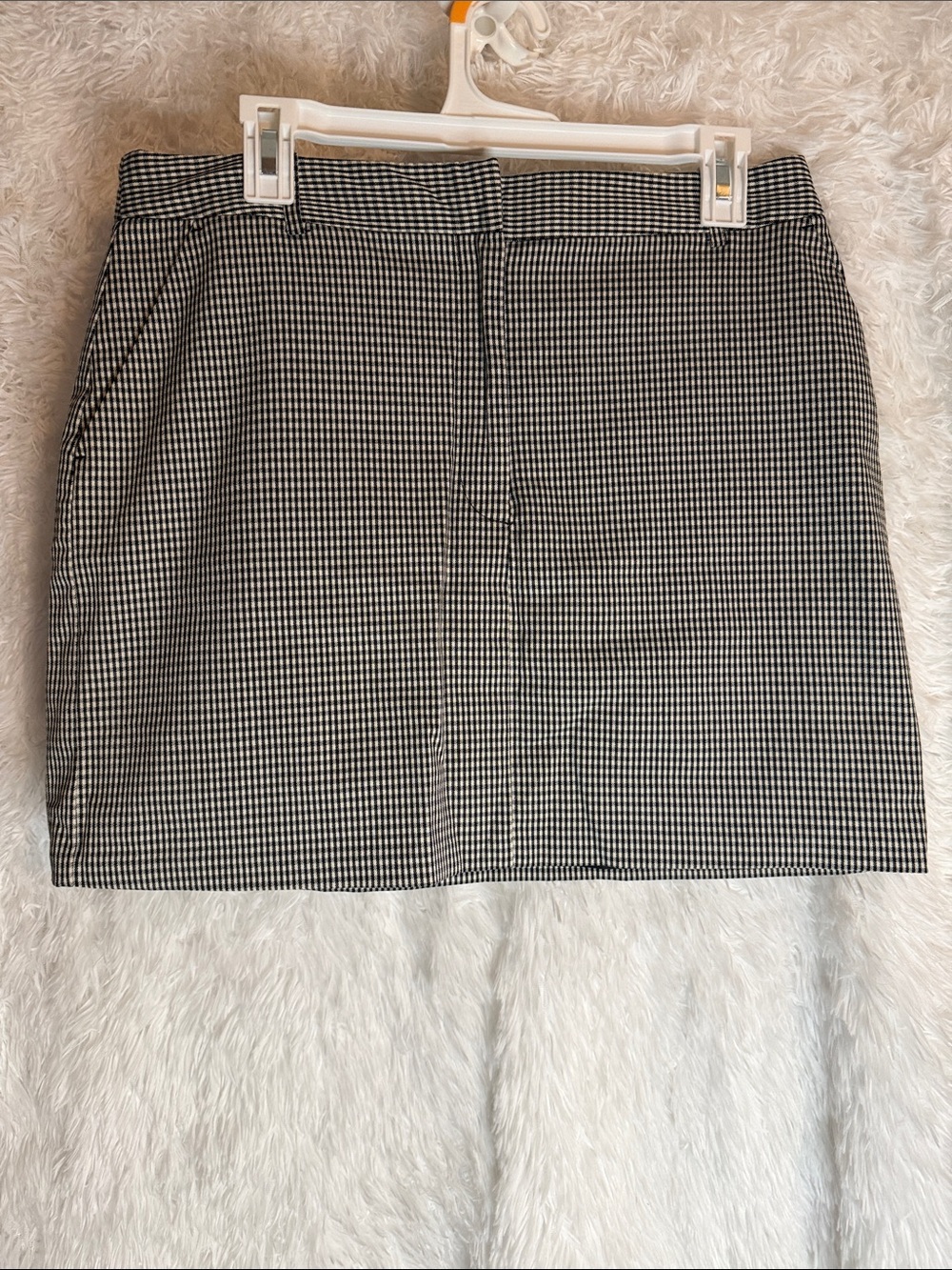 Topshop Black & White Gingham Mini Skirt